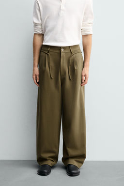 PLEATED DRAWSTRING TROUSERS - Zara фото 2