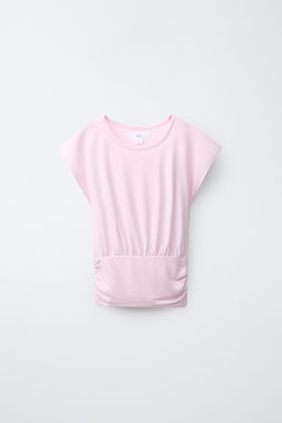CAMISETA FLUIDA FAJ?N / Rosa pastel - Zara фото 3