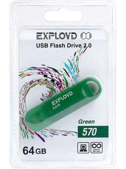 Флеш-накопитель 64Гб "Exployd 570" зеленый