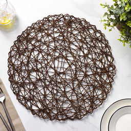 Набор салфеток сервировочных на стол Доляна Одуванчик, 4 шт, d=38 см, цвет коричневый  фото 10