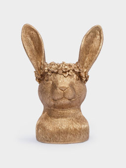Ваза декоративная, 31 см, полирезин, золотистая, Кролик в венке, Rabbit - Anna lafarg фото 4