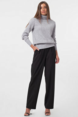 Джемпер мягкий прямого силуэта меланж серый