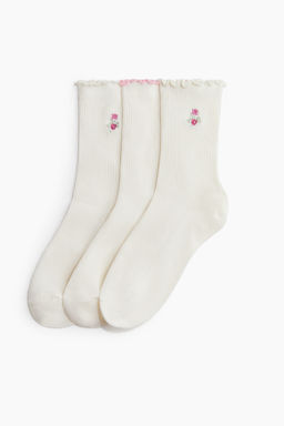 Pack de 3 calcetines con ribete sobrehilado