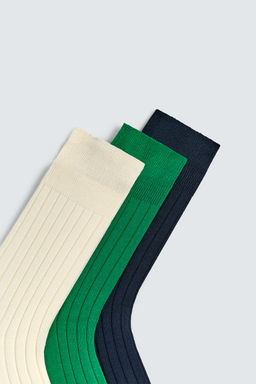 LIMITED EDITION PACK OF 3 RIBBED MERCERISED COTTON SOCKS - Zara фото 6
