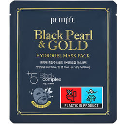 Petitfee Black Pearl & Gold Hydrogel Mask Pack 32g*1ea - Гидрогелевая маска для лица с черным жемчугом 32г.*1шт