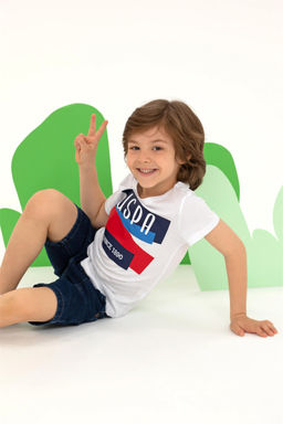 Детская белая футболка с круглым вырезом Неожиданная скидка в корзине