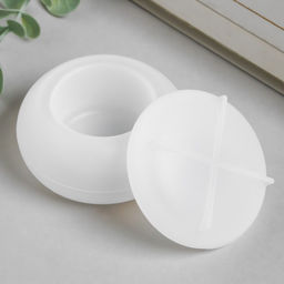 Молд силикононовый «Шкатулка круглая» с крышкой 7 х 7 х 3,5 см