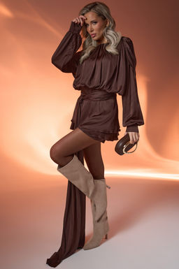 Платье Муза (шоколадный) - Эльза фото 16