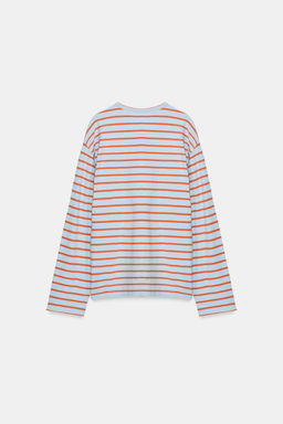 CAMISETA ALGOD?N Y LINO RAYAS / Rosa pastel - Zara фото 25