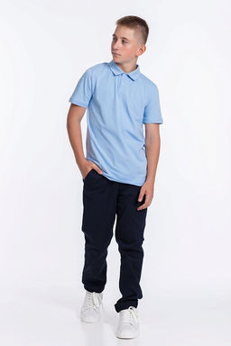 Футболка-поло М224104б голубой