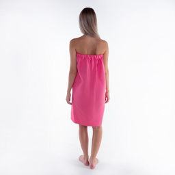 Полотенце банное Этель Парео с карманом 80*140 см. цв. ягодный, 100% хл, вафля 240 г/м2  фото 5