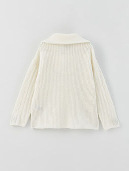 Polo Yaka Kendinden Desenli Uzun Kollu K?z ?ocuk Triko Kazak - Waikiki фото 3