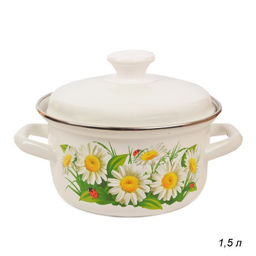 ЭМ_Кастрюля 1,5 л цилиндр обод (белая,слоновая) арт 51904-352/6 КМК