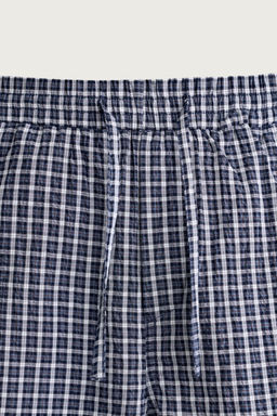 BERMUDA CORTA CUADROS RELIEVE / Azul - Zara фото 9