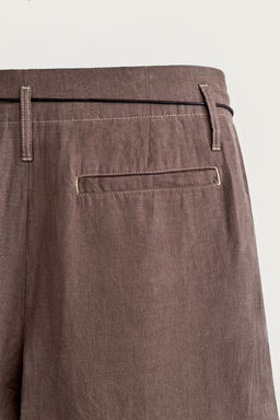 PANTAL?N RELAXED FIT 100% LINO / Marr?n - Zara фото 9