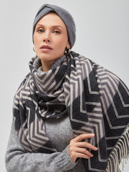 В составе шерсть и кашемир! теплый двусторонний палантин