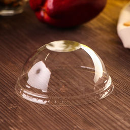 Цена за 800 шт. Крышка купольная пластиковая одноразовая ПЭТ, без отверстия d=9.5 см, прозрачная