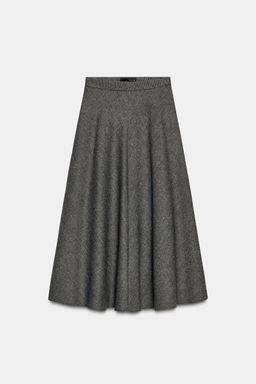 ZW COLLECTION CHECK LAYERED SKIRT WITH WOOL - Zara фото 5