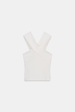 TOP CRUZADO BOUCL? / Blanco roto - Zara фото 6