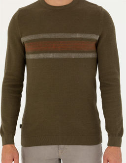 Koyu Haki Slim Fit Fermuarl_ Dik Yaka Triko Kazak - Pierre cardin фото 7