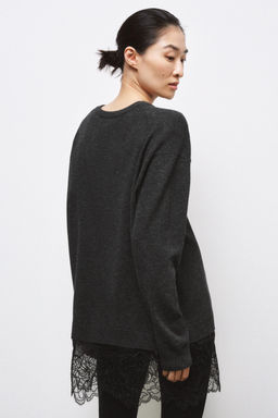 LONG KNIT JUMPER WITH LACE DETAIL - Zara фото 10
