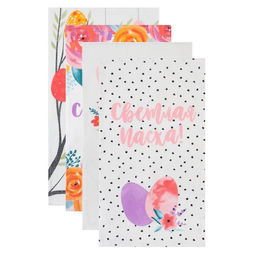 Набор полотенец кухонный Доляна Пасхальные зайчики 35х60см-4 шт, 100% хлопок, вафля 160 г/м2  фото 2