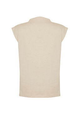 Tas Kay?k Yaka S?f?r Kol Buzgulu Orme T-Shirt TWOSS24TS00051