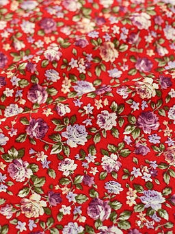 Импорт. хлопок Розы сиренево-бордовые цв. красный, ш.1.45м, хлопок-100%, 105гр/м.кв