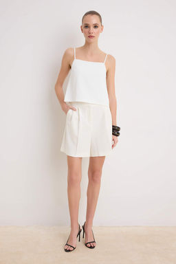 Beyaz Arkas? Dugme Detayl? Astarl? Dokuma Bluz TWOSS26BZ00324 Dokuma Bluz TWOSS26BZ00324 - Trendyolmilla фото 2