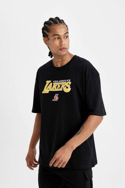 DeFactoFit Футболка свободного кроя с круглым вырезом и короткими рукавами NBA Los Angeles Lakers  фото 10