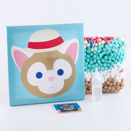 Аппликация помпошками Кошечка размер 20 20 см, клей 30 мл