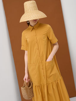 Платье хлопок OD-791-4 горчица OD-791-4