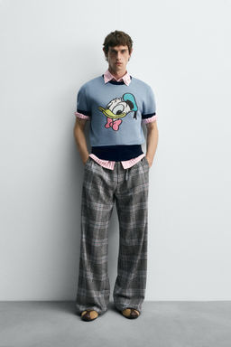 WIDE-LEG CHECK TROUSERS HARRY LAMBERT FOR ZARA X DISNEY