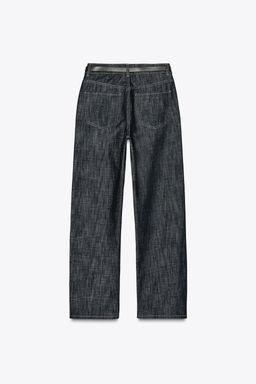 Z1975 HIGH-WAIST STRAIGHT SLIM FIT BELTED JEANS - Zara фото 3