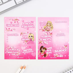 Подарочный набор, блокнот-раскраска, трафарет и восковые мелки 8 марта