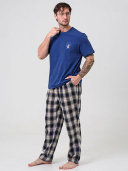 Пижама оптима Авангард хлопок с полиэстером синий фото 2