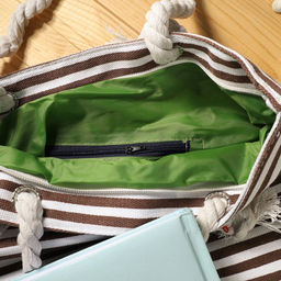 Сумка пляжная на молнии 34x32x9 см / JN002/4 /уп 1/50/коричневая - Галеонтрейд фото 4