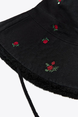 EMBROIDERED FLOWER BUCKET HAT - Zara фото 3