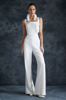 Bridal Ekru Dokuma Pantolon TPRSS23PL00023