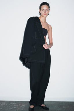 ZW COLLECTION LIMITED EDITION TOPSTITCHING TROUSERS - Zara фото 3