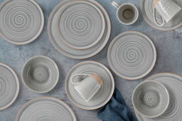 Тарелка закусочная, 21 см, керамика, серая, Спираль, Dallas - Home & Style фото 2