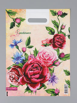 Цена за 25 шт. Пакет "Ренессанс, полиэтиленовый с вырубной ручкой 30х40 см, 60 мкм