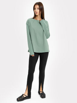 Джемпер женский в пыльно-зеленом оттенке шалфей 122868 - Mark formelle фото 2