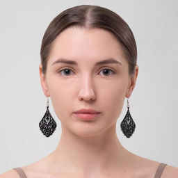 Серьги висячие Шелест восточная капля, ажур, блестка, цвет чёрный, 7,5см - Queen fair фото 2