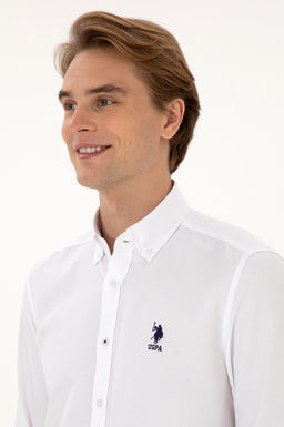 Erkek Beyaz Uzun Kollu Basic G_mlek Sepette S_rpriz _ndirim - U.s. polo assn фото 2