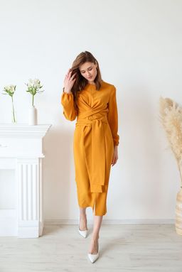 Платье AURA 3078-176 горчица фото 3