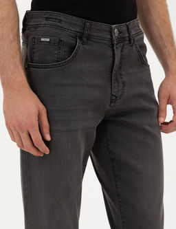 Antrasit Straight Fit Jean Pantolon