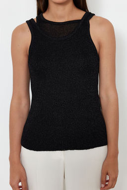 Siyah Triko Ince Bluz TWOSS24BZ00558 - Trendyolmilla фото 4