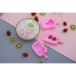 Форма для мороженого Доляна «Мишутка», силикон, 14×8×2,5 см, цвет розовый