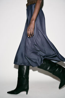 CONTRAST MIDI DRESS WITH BELT - Zara фото 6